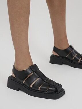 Vagabond Eyra Sandals Fisherman Shoes Black Leather 38 8
